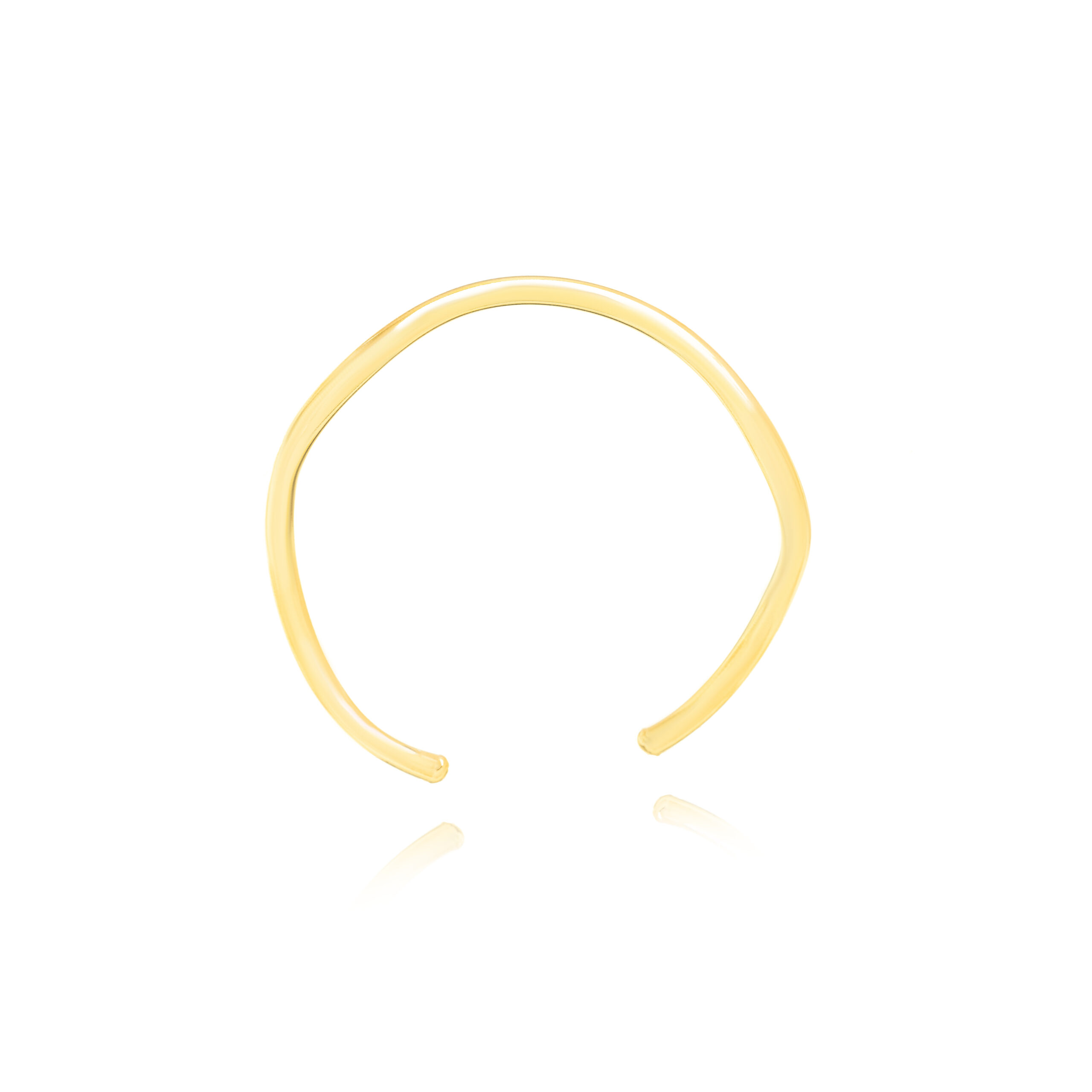 Bracelete Ondulado Liso Dourado