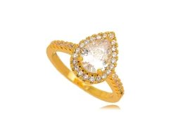 Anel Semijoia Gota Cravejado